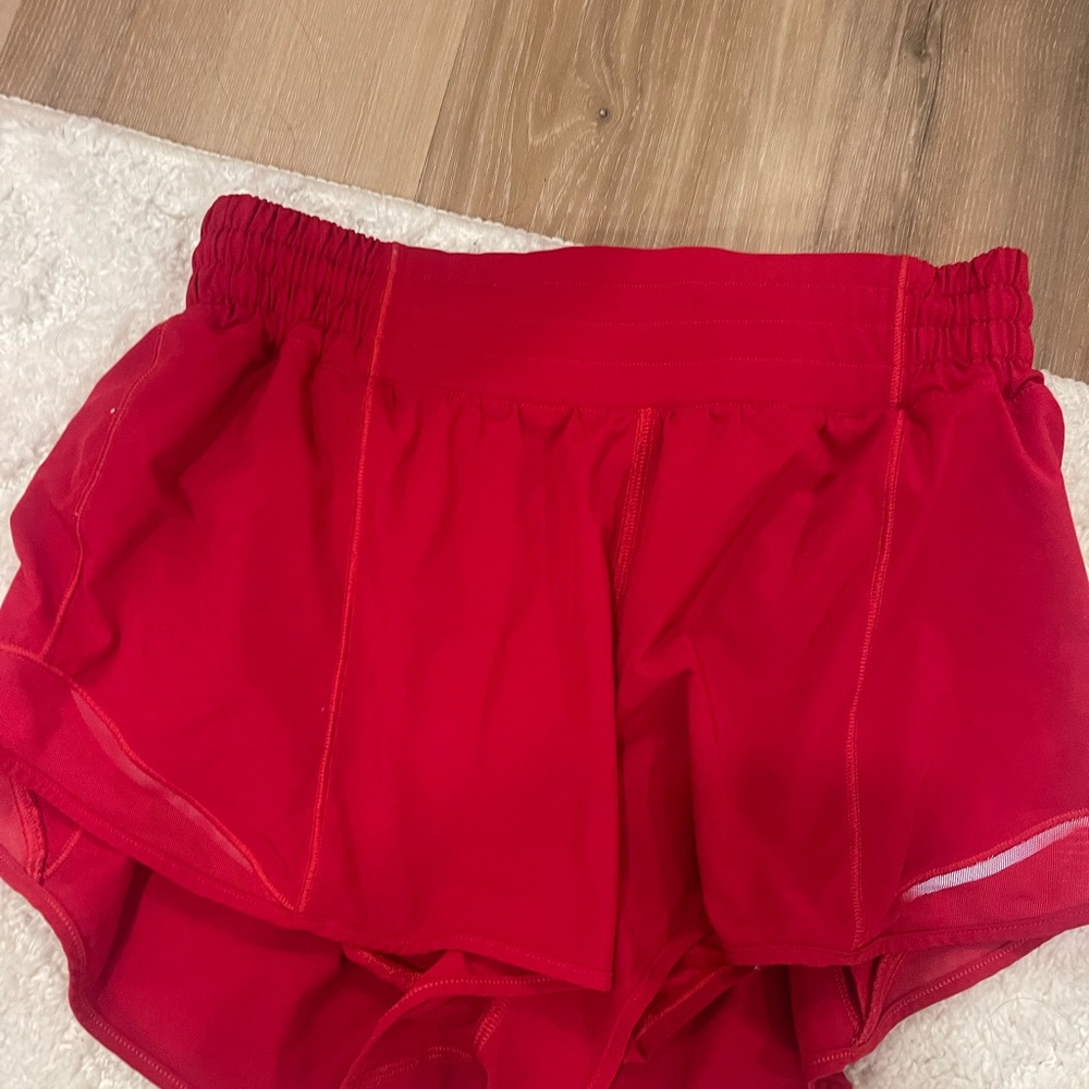 lululemon athletica Vibrant Red Athletic Shorts